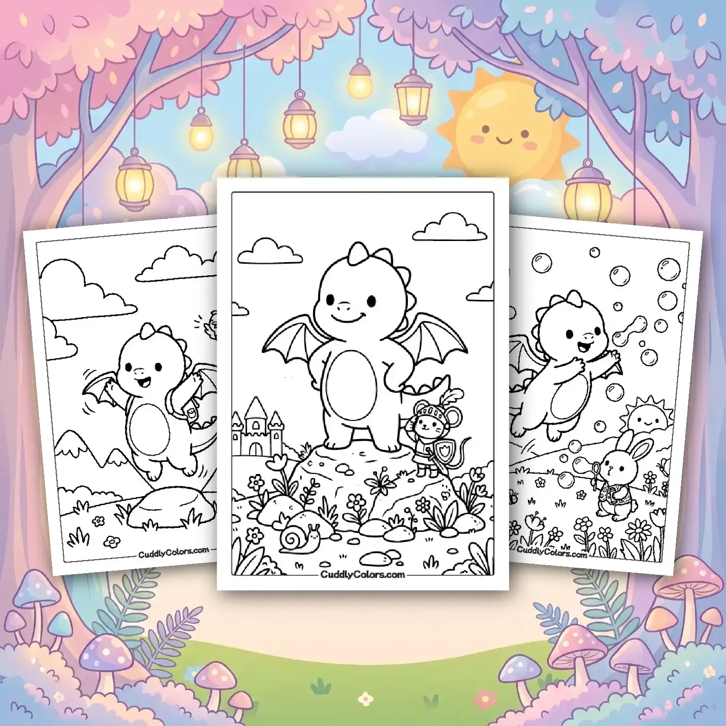 Cozy Dragon Coloring Pages – Free Printable